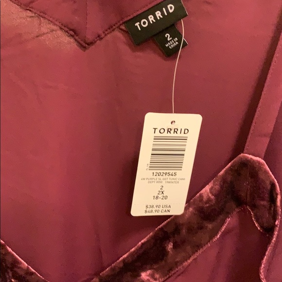 NWT purple tank top with velvet trim - Picture 4 of 4